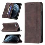 For iPhone 11 Pro Max Magnetic RFID Blocking Anti-Theft Leather Case with Holder & Card Slots & Wallet (Brown)