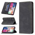 For iPhone X / XS Magnetic RFID Blocking Anti-Theft Leather Case with Holder & Card Slots & Wallet(Black)