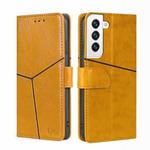 For Samsung Galaxy S22 5G Geometric Stitching Horizontal Flip Leather Case with Holder & Card Slots & Wallet(Yellow)