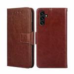 For Samsung Galaxy A13 5G Crystal Texture Horizontal Flip Leather Case with Holder & Card Slots & Wallet(Brown)