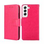 For Samsung Galaxy S22+ 5G Crystal Texture Horizontal Flip Leather Case with Holder & Card Slots & Wallet(Rose Red)