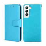For Samsung Galaxy S22+ 5G Crystal Texture Horizontal Flip Leather Case with Holder & Card Slots & Wallet(Light Blue)
