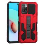 For Xiaomi Redmi 10 Vanguard Warrior All Inclusive Double-color Shockproof TPU + PC Protective Case with Holder(Red)