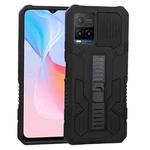 For vivo Y21s / Y33s / Y21 Vanguard Warrior All Inclusive Double-color Shockproof TPU + PC Protective Case with Holder(Black)