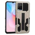 For vivo Y21s / Y33s / Y21 Vanguard Warrior All Inclusive Double-color Shockproof TPU + PC Protective Case with Holder(Gold)