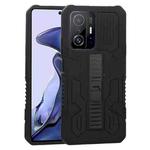 For Xiaomi 11T Vanguard Warrior All Inclusive Double-color Shockproof TPU + PC Protective Case with Holder(Black)
