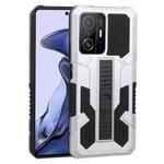 For Xiaomi 11T Vanguard Warrior All Inclusive Double-color Shockproof TPU + PC Protective Case with Holder(Silver)