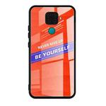 For Huawei nova 5i Pro Shockproof PC + TPU + Glass Protective Case(Orange)