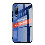 For Huawei P30 Shockproof PC + TPU + Glass Protective Case(Blue)