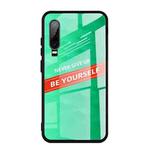 For Huawei P30 Shockproof PC + TPU + Glass Protective Case(Green)