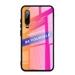 For Huawei P30 Shockproof PC + TPU + Glass Protective Case(Pink)