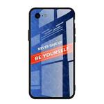 For iPhone 7 / 8 Shockproof PC + TPU + Glass Protective Case(Blue)