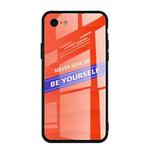 For iPhone 7 / 8 Shockproof PC + TPU + Glass Protective Case(Orange)