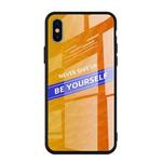 For iPhone X / XS Shockproof PC + TPU + Glass Protective Case(Yellow)