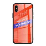 For iPhone XR Shockproof PC + TPU + Glass Protective Case(Orange)