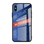 For iPhone XS Max Shockproof PC + TPU + Glass Protective Case(Blue)