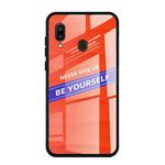 For Galaxy A20 Shockproof PC + TPU + Glass Protective Case(Orange)