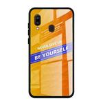For Galaxy A20 Shockproof PC + TPU + Glass Protective Case(Yellow)