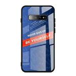 For Galaxy S10 Shockproof PC + TPU + Glass Protective Case(Blue)