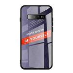 For Galaxy S10+ Shockproof PC + TPU + Glass Protective Case(Purple)