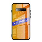For Galaxy S10e Shockproof PC + TPU + Glass Protective Case(Yellow)