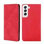 For Samaung Galaxy S22 5G Skin Feel Magnetic Horizontal Flip Leather Case with Holder & Card Slots(Red)