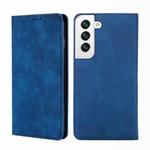 For Samaung Galaxy S22+ 5G Skin Feel Magnetic Horizontal Flip Leather Case with Holder & Card Slots(Blue)