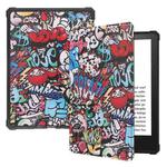 For Amazon Kindle Paperwhite 2021 Painted Voltage Caster Texture TPU Horizontal Flip Tablet Leather Case with Sleep / Wake-up Function(Graffiti)