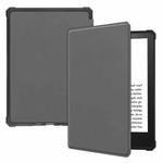 For Amazon Kindle Paperwhite 2021 Solid Color Voltage Caster Texture TPU Horizontal Flip Tablet Leather Case with Sleep / Wake-up Function(Grey)