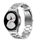 For Samsung Galaxy Watch4 Classic 42mm/46mm Universal Flat Head Three-bead Stainless Steel Watch Band(Silver)