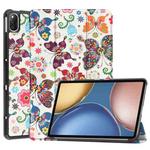 For Honor Tablet V7 Custer Painted Horizontal Flip Tablet PU Leather Case with Sleep / Wake-up Function & 3-Fold Holder(Color Butterfly)