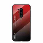 For OnePlus 8 Pro Gradient Color Painted TPU Edge Glass Case(Gradient Red)