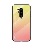 For OnePlus 8 Pro Gradient Color Painted TPU Edge Glass Case(Gradient Yellow)