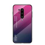 For OnePlus 8 Pro Gradient Color Painted TPU Edge Glass Case(Gradient Rose Red)
