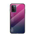 For OnePlus 8T Gradient Color Painted TPU Edge Glass Case(Gradient Rose Red)