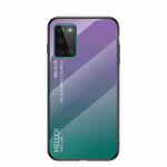 For OnePlus 8T Gradient Color Painted TPU Edge Glass Case(Gradient Purple)