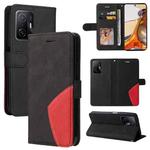 For Xiaomi 11T / 11T Pro Dual-color Splicing Horizontal Flip PU Leather Case with Holder & Card Slots & Wallet(Black)