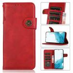 For Samsung Galaxy S22+ 5G KHAZNEH Dual-Splicing Cowhide Texture Horizontal Flip Leather Case with Holder & Card Slots & Wallet & Lanyard(Red)