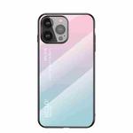 Gradient Color Painted TPU Edge Glass Case For iPhone 13 Pro Max(Gradient Pink Blue)
