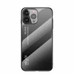 Gradient Color Painted TPU Edge Glass Case For iPhone 13 Pro(Gradient Black Grey)