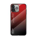 Gradient Color Painted TPU Edge Glass Case For iPhone 13 Pro(Gradient Red)
