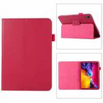 For iPad mini 6 Litchi Texture Horizontal Flip PU Leather Tablet Case with Holder(Rose Red)
