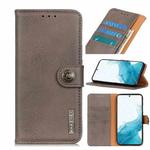 For Samsung Galaxy S22+ 5G KHAZNEH Cowhide Texture Horizontal Flip Leather Case with Holder & Card Slots & Wallet(Khaki)