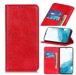 For Samsung Galaxy S22 5G Magnetic Crazy Horse Texture Horizontal Flip Leather Case with Holder & Card Slots & Wallet(Red)