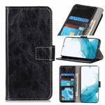 For Samsung Galaxy S22+ 5G Retro Crazy Horse Texture Horizontal Flip Leather Case with Holder & Card Slots & Photo Frame & Wallet(Black)