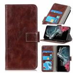 For Samsung Galaxy S22 Ultra 5G Retro Crazy Horse Texture Horizontal Flip Leather Case with Holder & Card Slots & Photo Frame & Wallet(Brown)