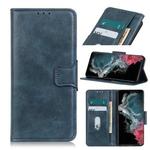 For Samsung Galaxy S22 Ultra 5G Mirren Crazy Horse Texture Horizontal Flip Leather Case with Holder & Card Slots & Wallet(Blue)