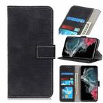 For Samsung Galaxy S22 Ultra 5G Magnetic Crocodile Texture Horizontal Flip Leather Case with Holder & Card Slots & Wallet(Black)