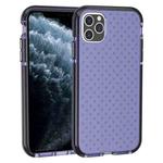 For iPhone 11 Pro Grid Pattern Shockproof Transparent TPU Protective Case(Blue)