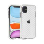 For iPhone 11 Grid Pattern Shockproof Transparent TPU Protective Case(White)